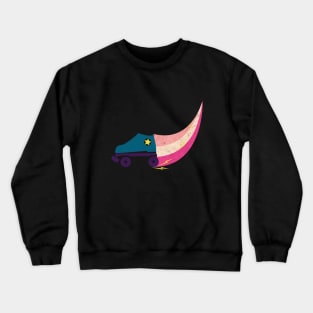 Roller Derby Skate Swoosh Design Crewneck Sweatshirt